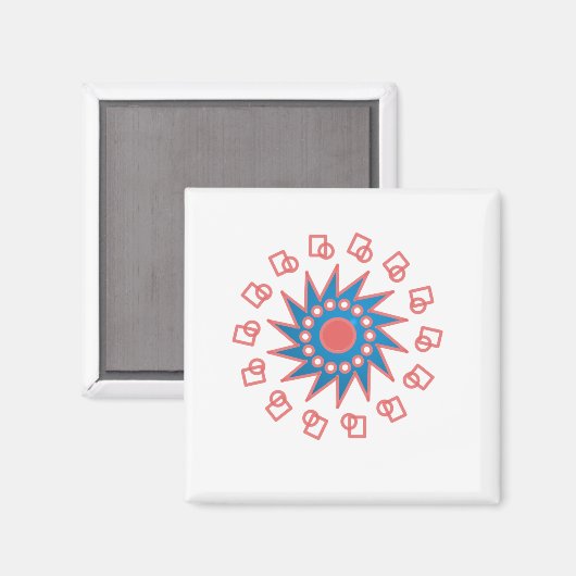 Aimant Soleil bleu (Recto/Verso)