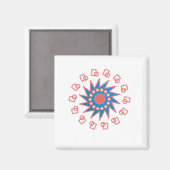 Aimant Soleil bleu (Recto/Verso)