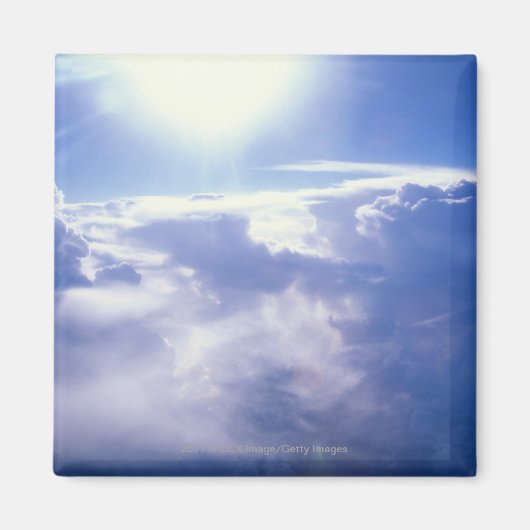 Aimant Soleil brillant à travers les nuages (Devant)