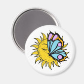 Aimant Soleil céleste à papillon (Recto/Verso)