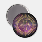 Aimant Soleil céleste pourpre et lune (Recto/Verso)