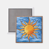 Aimant Soleil en verre tendu (Recto/Verso)