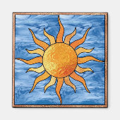 Aimant Soleil en verre tendu (Devant)