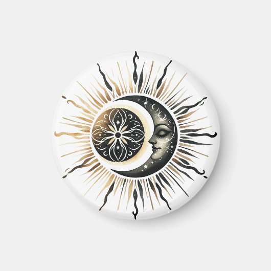 Aimant Soleil et Lune | Aimant Frigo Céleste (Devant)