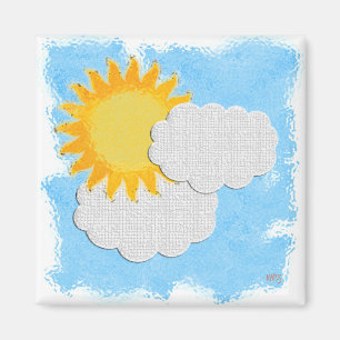 Aimant Soleil et nuages Animés