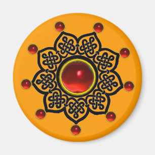 Aimant SOLEIL GOTHIQUE Rubis rouge,Jaune