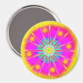 Aimant Soleil kaléidoscopique par fleur de puissance (Recto/Verso)