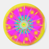 Aimant Soleil kaléidoscopique par fleur de puissance (Devant)