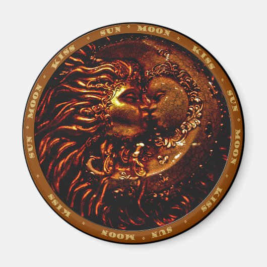 Aimant Soleil, Lune, Cadeaux Embrassés (Devant)