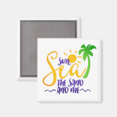 Aimant Soleil, Mer, Le sable et moi (Recto/Verso)