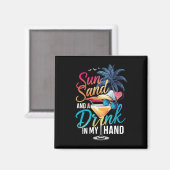 Aimant Soleil Sable et un Verre à la Main Croisière de Pl (Recto/Verso)