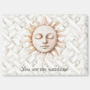 Aimant Soleil Soleil Panier Blanc Tissu