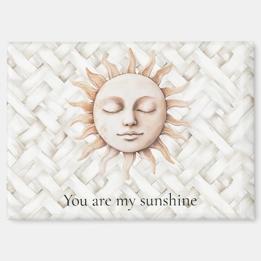 Aimant Soleil Soleil Panier Blanc Tissu (Recto)