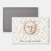 Aimant Soleil Soleil Panier Blanc Tissu (Recto/Verso)