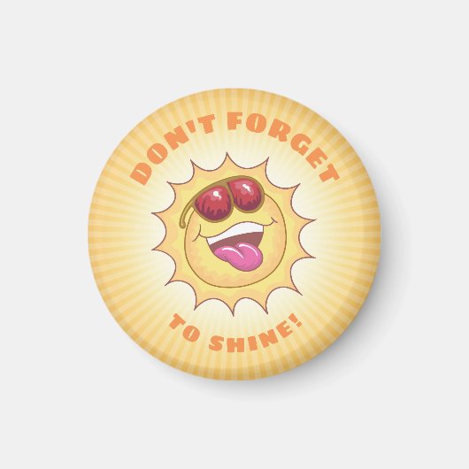 Aimant Soleil souriant avec affirmation (Devant)