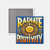 Aimant Soleil souriant de la position de rayonnement (Recto/Verso)