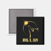 Aimant Soleil Total Solaire Eclipse 2024 Avril 8 Hommes F (Recto/Verso)