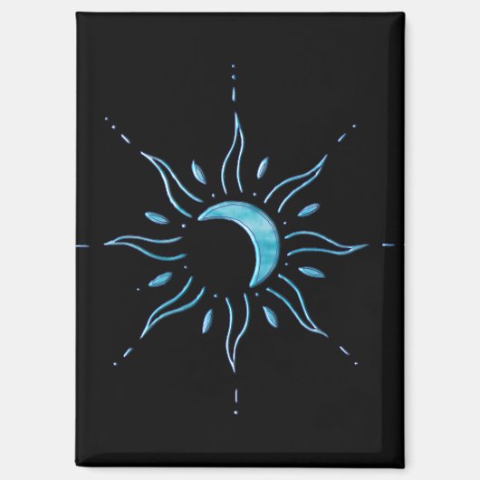 Aimant Soleil Turquoise  (Recto)