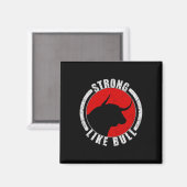 Aimant Solide Comme Taureau Bodybuilding Et Alimentation (Recto/Verso)