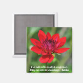 Aimant Solitaire Rouge Dahlia Fleur Wisley Motivation (Recto/Verso)