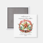 Aimant Solstice d'hiver Wreath Star Noël Yule (Recto/Verso)