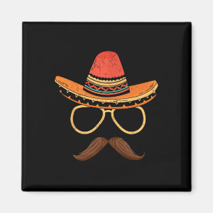 Aimant Sombrero Face Cinco De Mayo Fête mexicaine M