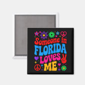 Aimant Someone In Florida Loves Me Boho Floral Peaceful C (Recto/Verso)