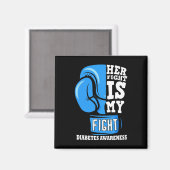 Aimant Son combat est mon boxe de combat Glove Diabetes A (Recto/Verso)