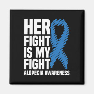 Aimant Son combat est mon combat Blue Ribbon Alopecia