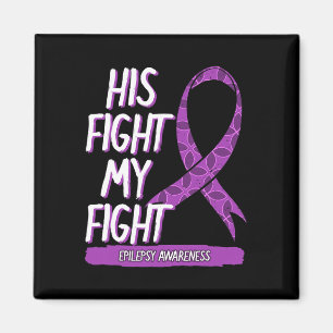 Aimant Son Combat Est Mon Combat Epilepsie Seizure Purple