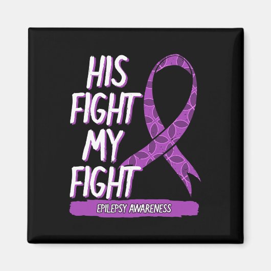 Aimant Son Combat Est Mon Combat Epilepsie Seizure Purple (Devant)