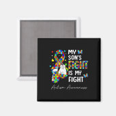 Aimant Son Combat Est Mon Combat Mon Fils Sensibilisation (Recto/Verso)