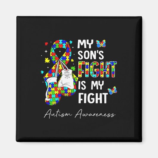 Aimant Son Combat Est Mon Combat Mon Fils Sensibilisation (Devant)