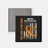 Aimant Son combat est mon combat Nephew Leukemia Sensibil (Recto/Verso)