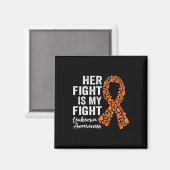 Aimant Son combat est mon combat orange soutien Leukemia (Recto/Verso)