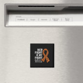 Aimant Son combat est mon combat orange soutien Leukemia (In Situ (Lave-vaisselle))