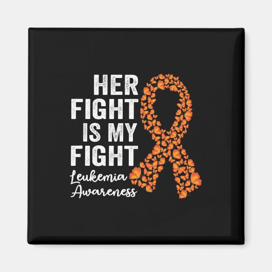 Aimant Son combat est mon combat orange soutien Leukemia (Devant)