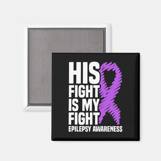 Aimant Son Combat Est Mon Combat Purple Ribbon Epilepsie (Recto/Verso)