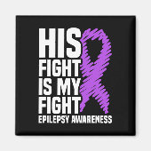 Aimant Son Combat Est Mon Combat Purple Ribbon Epilepsie (Devant)