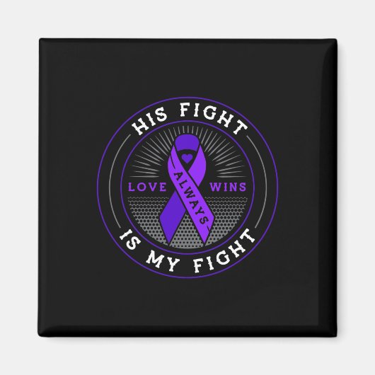 Aimant Son combat est mon combat ruban cancer pancréatiqu (Devant)