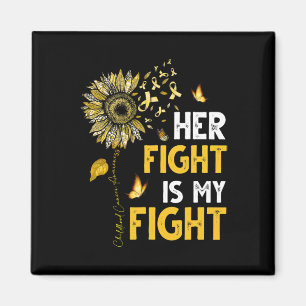 Aimant Son Combat Est Mon Combat Ruban D'or Cancer Infant