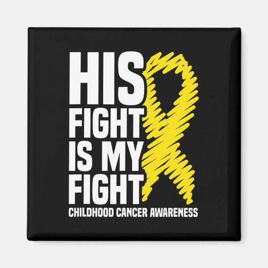 Aimant Son Combat Est Mon Ribbon Lutte Cancer Enfance Awa (Devant)