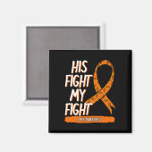 Aimant Son Combat Ma Lutte Crps Sensibilisation Orange Ri (Recto/Verso)
