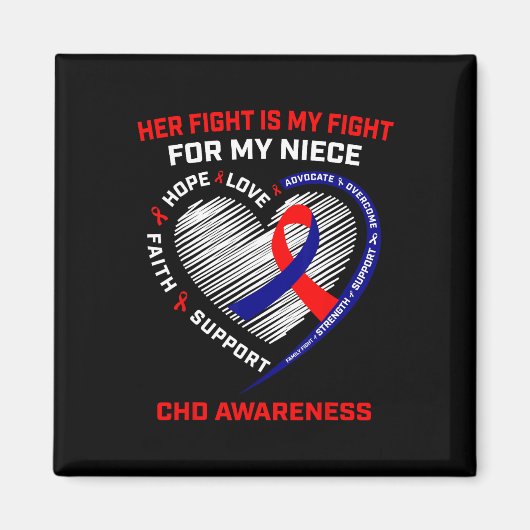 Aimant Son combat Niece Chd Sensibilisation aux maladies (Devant)