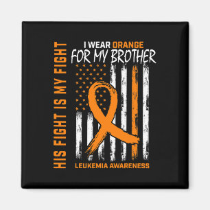 Aimant Son combat porte Orange Brother Leukemia Cancer Aw