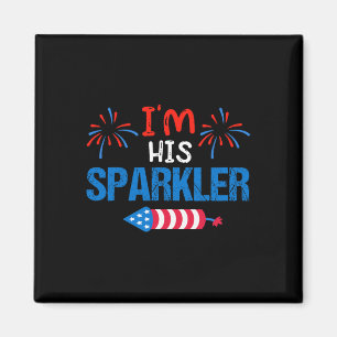 Aimant Son Sparkler mignon 4 juillet Correspondant Couple