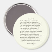 Aimant Sonnet # 18 par William Shakespeare (Recto/Verso)