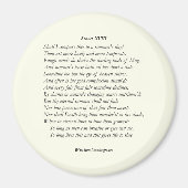 Aimant Sonnet # 18 par William Shakespeare (Devant)