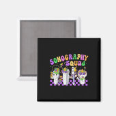 Aimant Sonographie drôle Squad Mardi Gras Carnaval Sonogr (Recto/Verso)