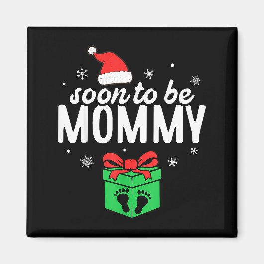 Aimant Soon To Be Mommy Christmas Funny Pregnancy Announc (Devant)